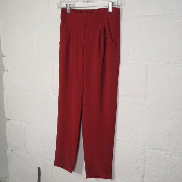 Petite Principle Harlowe Crepe Pants Rust/Burgundy XXSP - Picture 13 of 16